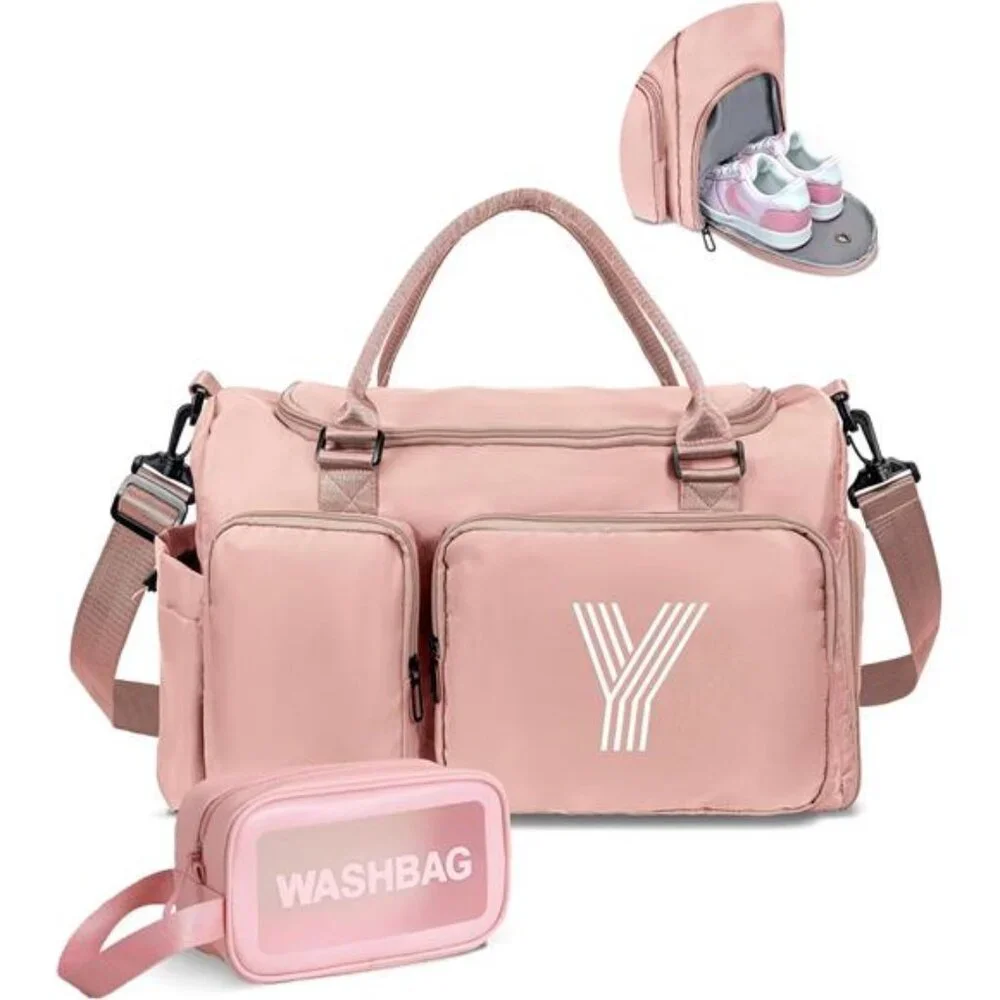 Birthday gift, Girls Initial Gym Bag, Travel Duffel for Kids,